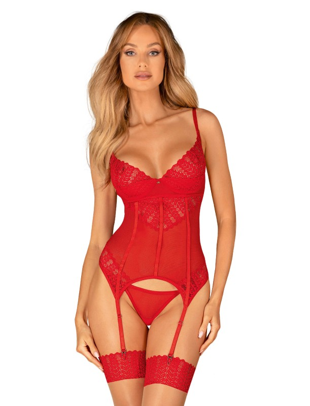 Faites forte impression dans ce corset d'un rouge intense. Le tissu incroyablement souple mettra parfaitement en valeur vos charmes
