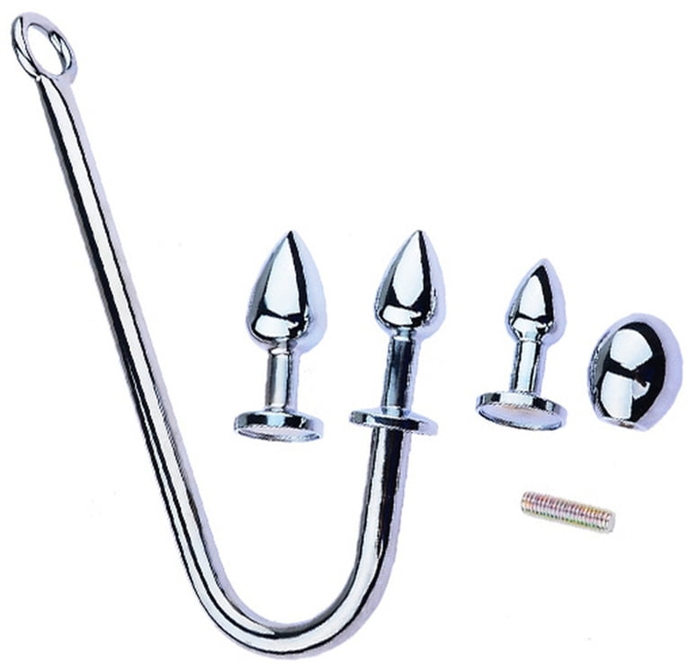 Le crochet anal Hook Multi est composé de : 3 plugs de 5 x 1.8cm, 6 x 2.3cm, 7 x 2.7cm 1 boule de 3.4 x 2.7cm