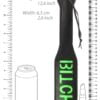 Paddle noir et vert avec le mot "Bitch" au centre. La couleur verte est phosphorescente.