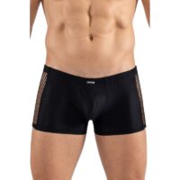 Boxer noir avec résille brodée sur les cotés de la collection "Daring