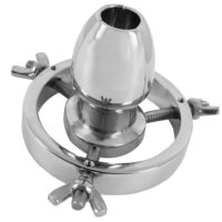 Spéculum en métal avec une forme de plug. Avec système de vis pour l'ajustement.