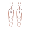 fine pinces tétons avec chainettes dorées roses une petit perle nacré en goutte d'eau. Bijoux de corps sexy & sensuel