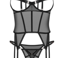 Un corset noir avec une coupe moderne en maille douce et flexible pour un confort et un style personnalisés