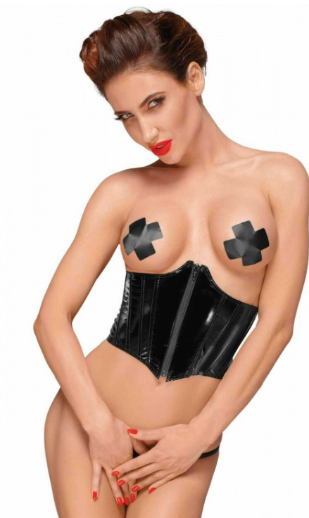 Ce corset en PVC sans buste dévoile la beauté de votre body. Un laçage réglable sans faille dans le dos