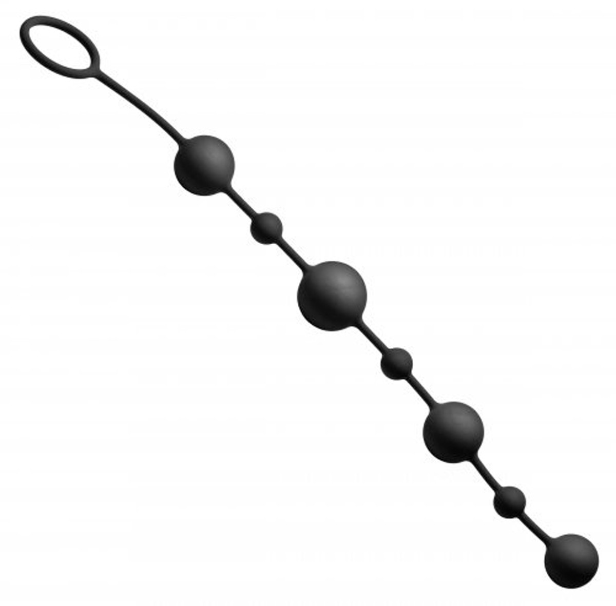 un chapelet anal de 28cm de long insérable avec une succession de boules de diamètres variés