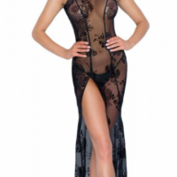 robe longue tulle, qui ne manque pas d'allure, Un véritable atout pour la soirée. tissu transparent et broderies