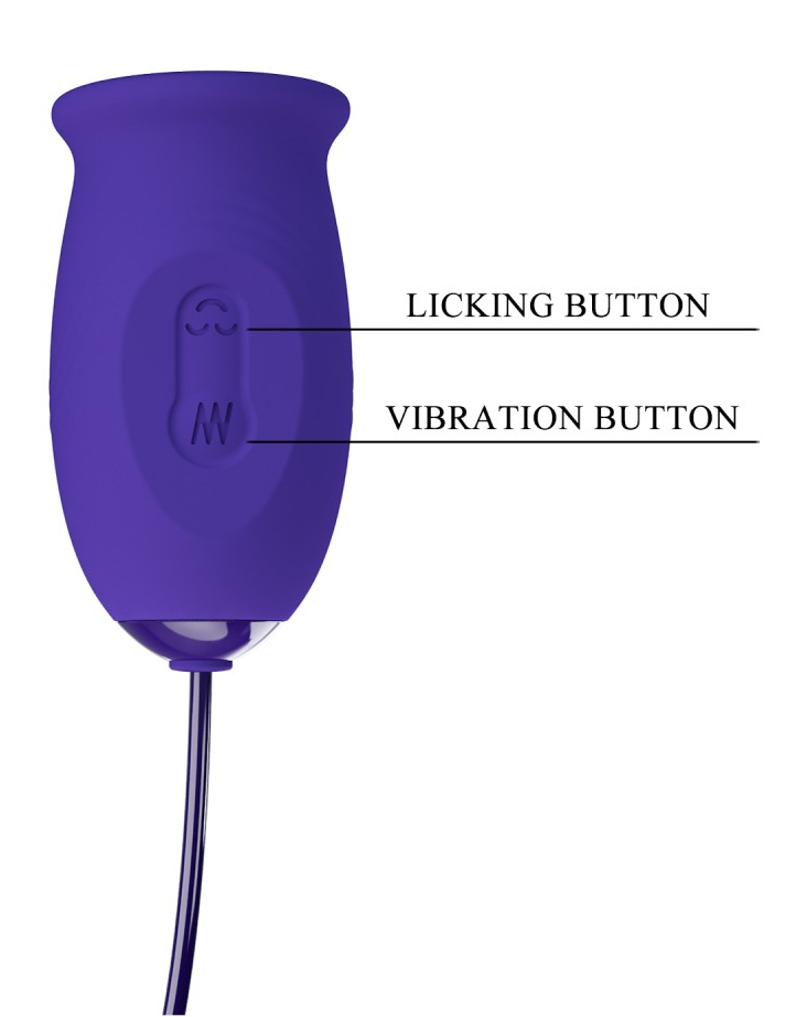 Double stimulateur avec une partie langue et une partie insérable, 3 vitesses de langue