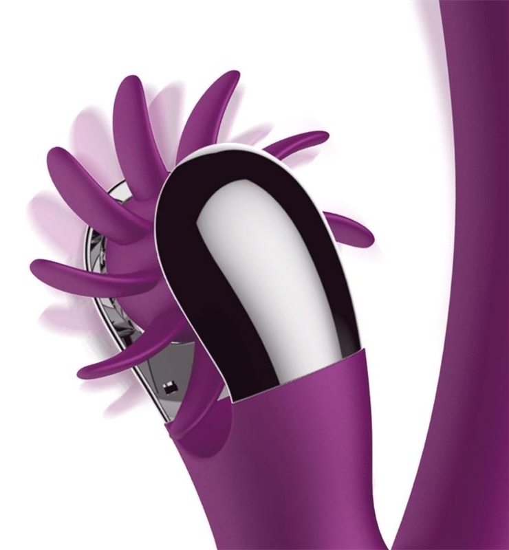 Rabbit Rotating Double est réalisé avec une partie vibro de 10 x 3.5cm et 7 modes de rotation. Le rabbit possède de petites lamelles qui tournent sur le clitoris