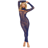 Ensemble 2 pièces top manches longues et robe bleu marine. La robe peut se porter seule