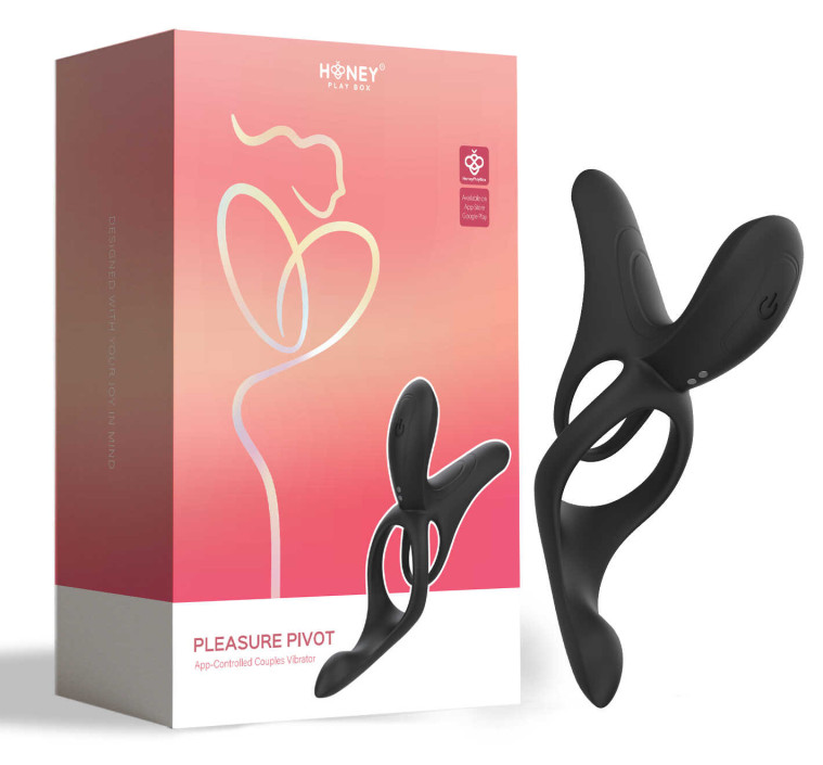 PLEASURE PIVOT Vibromasseur pour couples connecté. Conception ergonomique 4-en-1 pour le bonheur des couples